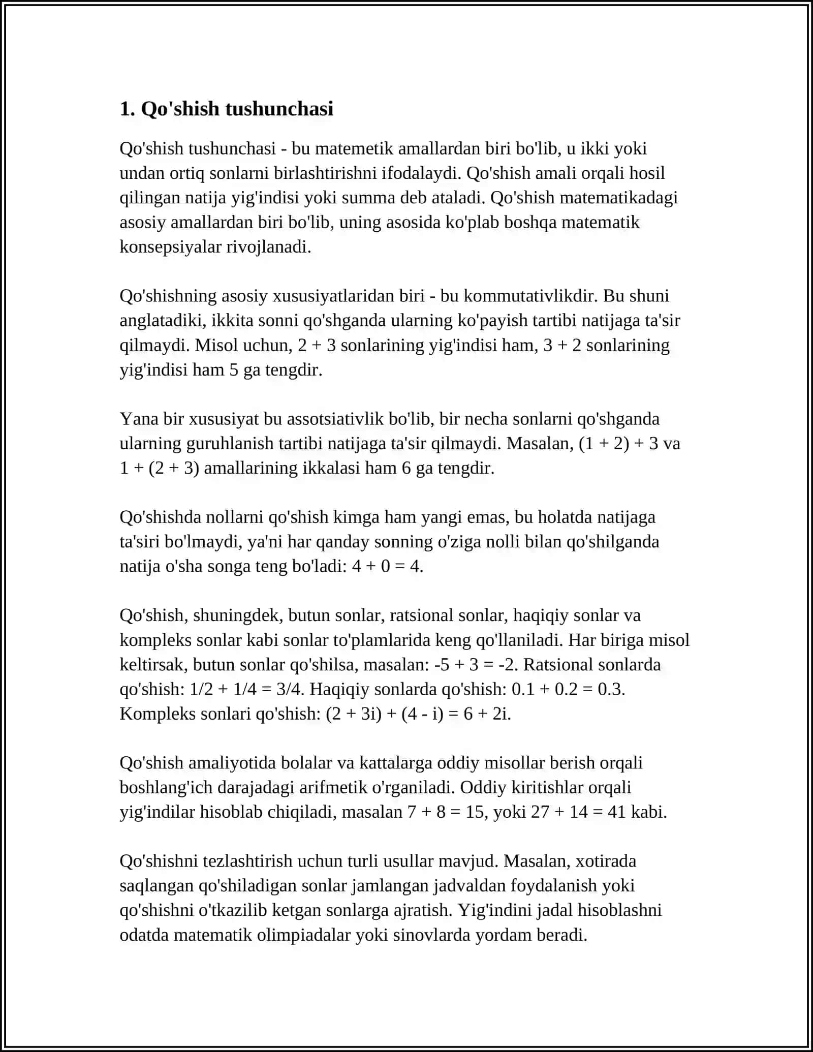 1-SINF MATEMATIKA DARSLARIDA O'N ICHIDA QO'SHISHNI O'RGATISH METODIKASI 3