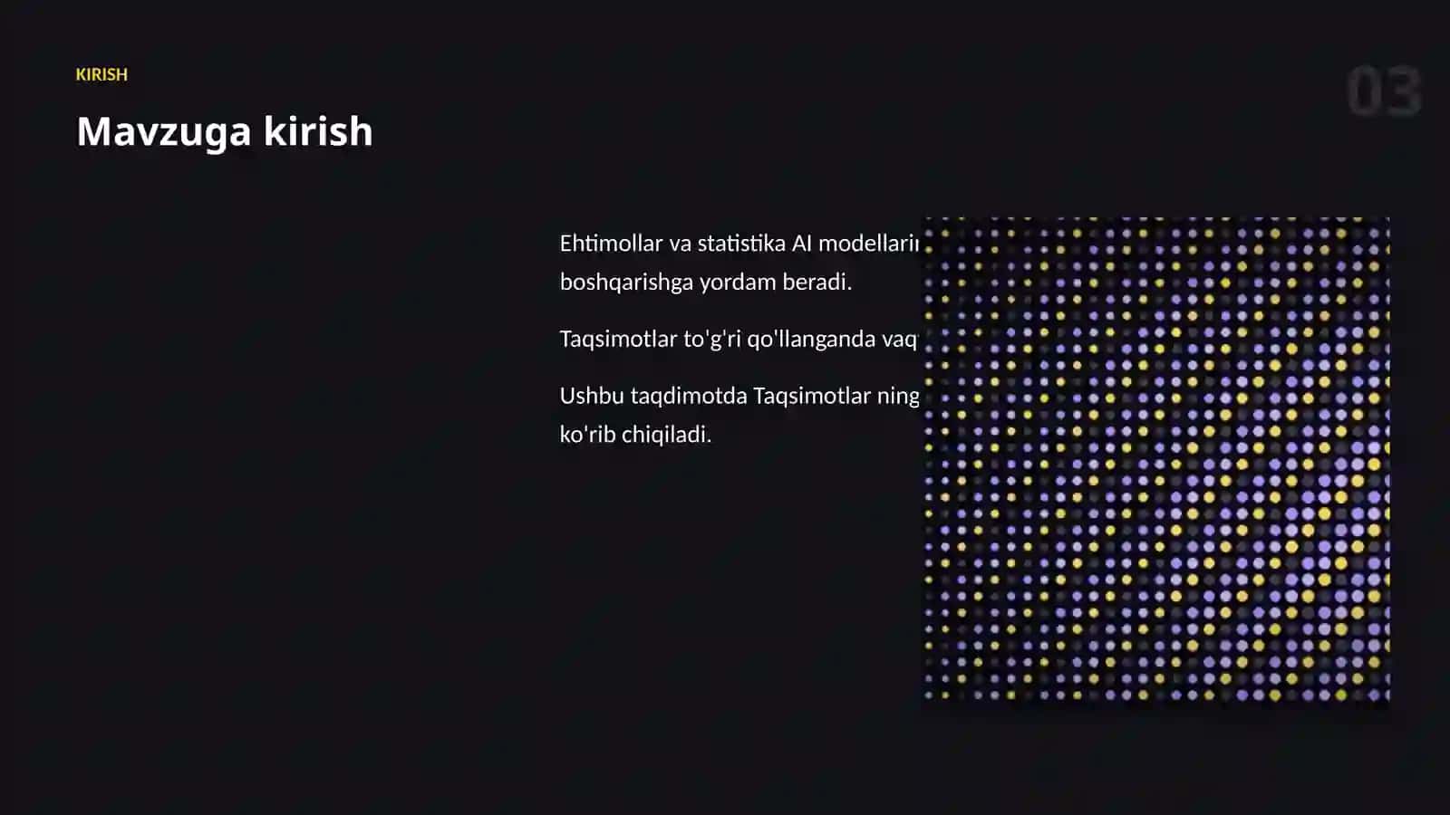 EHTIMOLLAR VA STATISTIKA 3