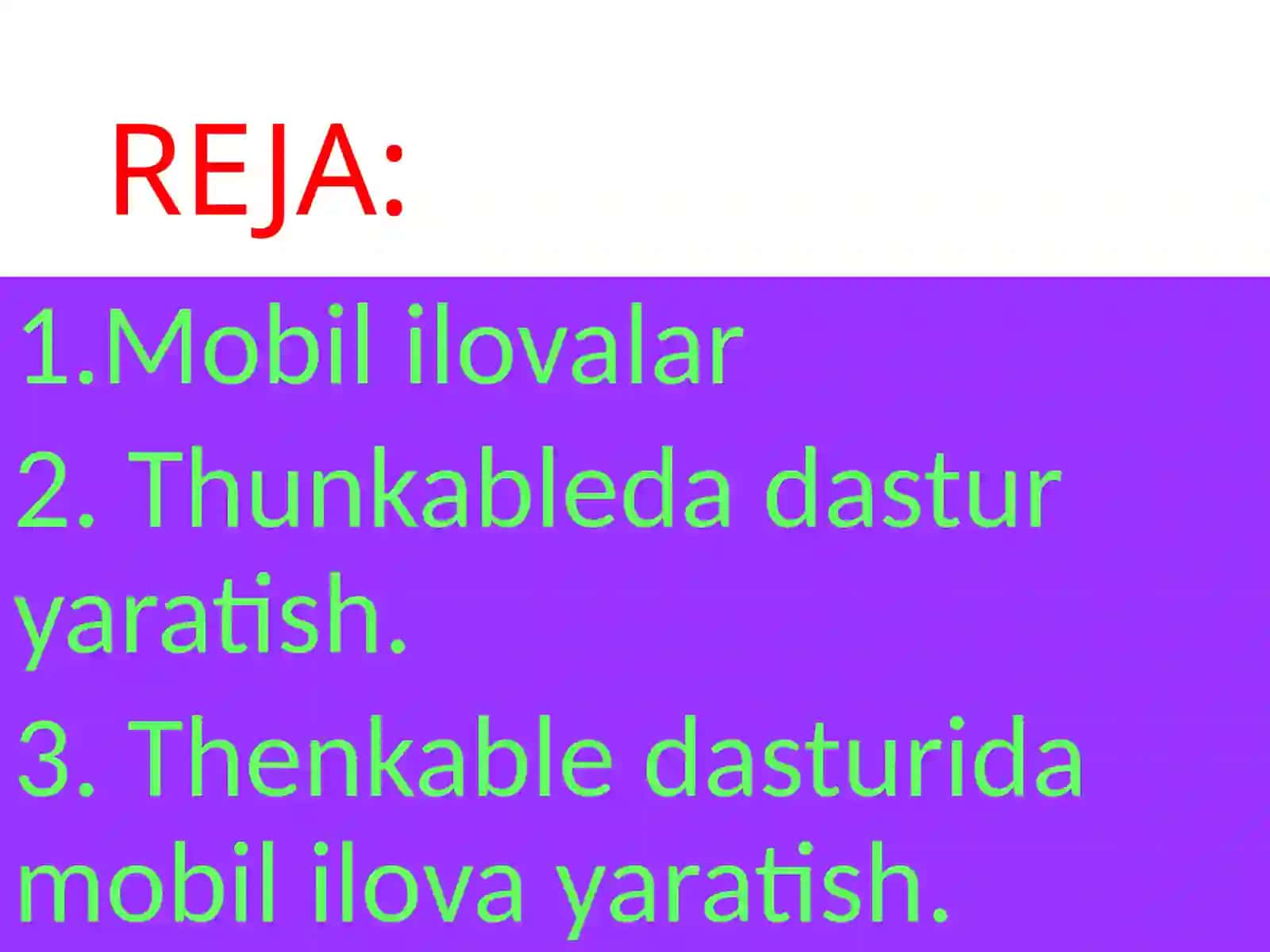 Thunkable tizimida mobil ilovalar yaratishga qo‘yilgan talablar turlari 3
