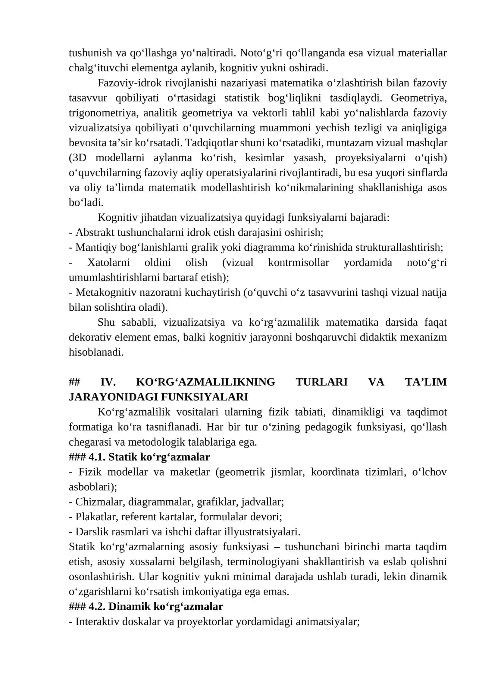 MATEMATIKA DARSIDA VIZUALIZATSIYA VA KO‘RG‘AZMALILIK: NAZARIY ASOSLAR, METODOLOGIYA VA AMALIY INTEGRATSIYA 3