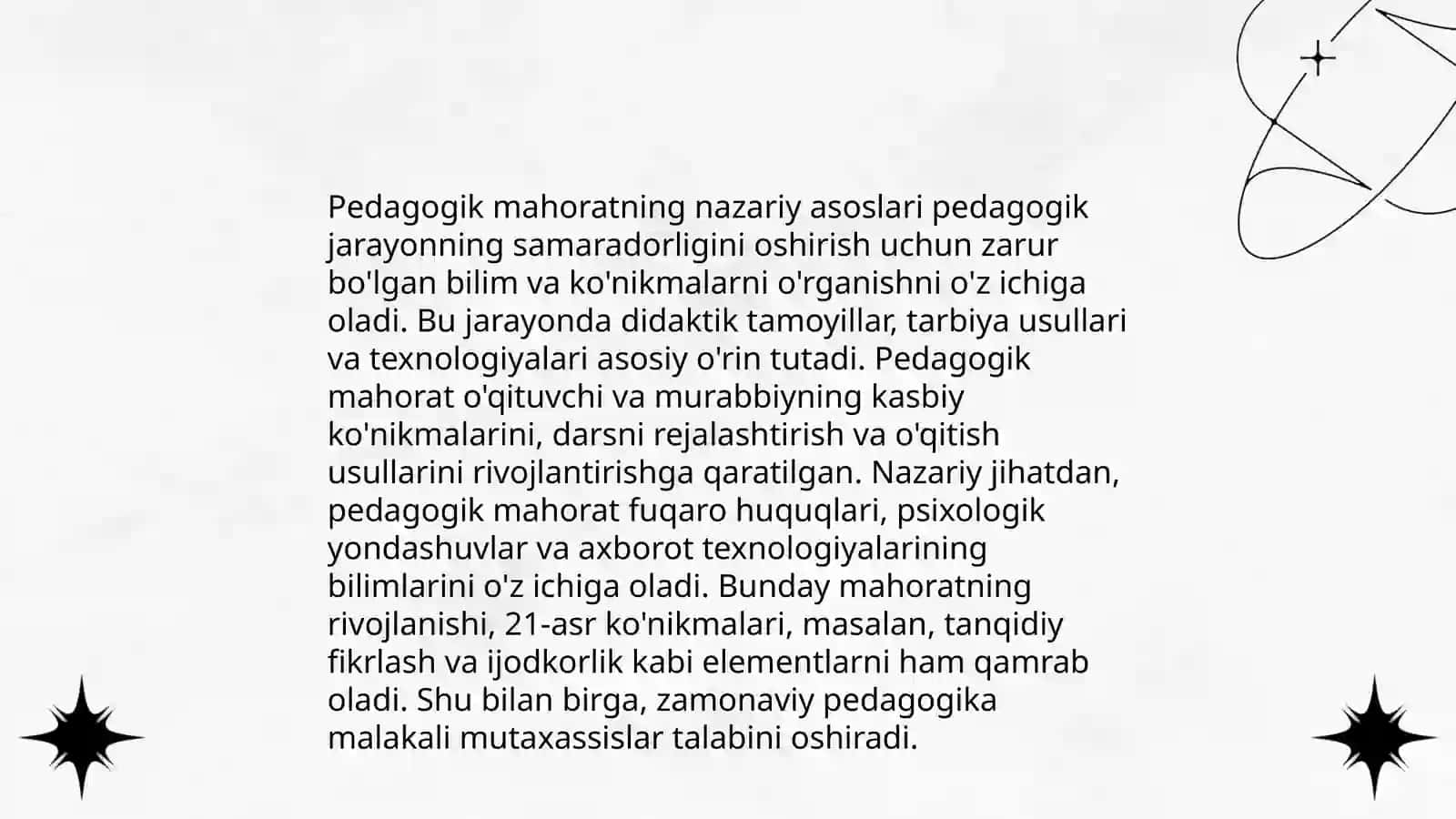 Pedagogik mahoratni o'qtuvchi faoliyatida tutgan o'rni 3