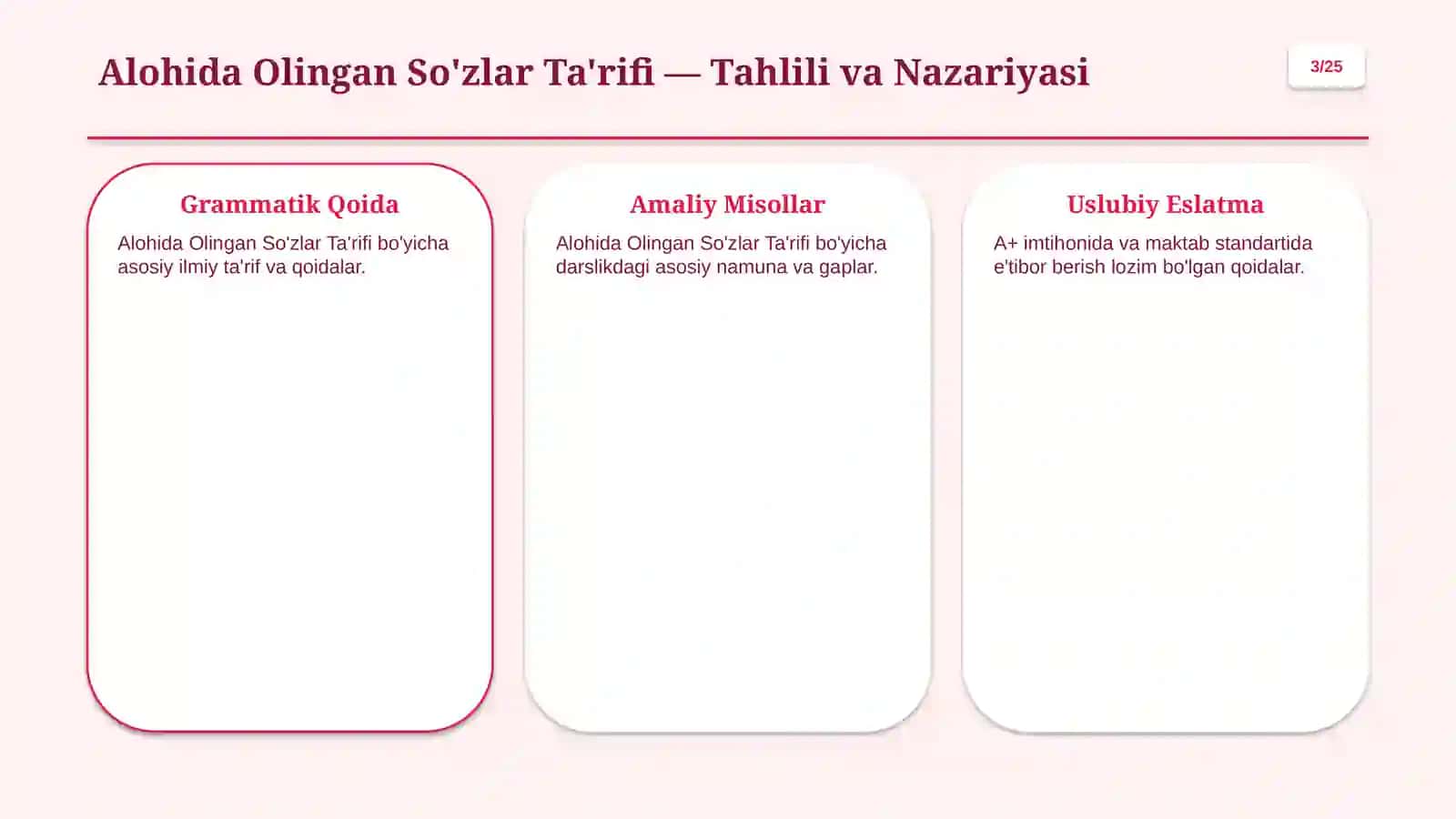 Modal So'zlar, Undovlar va Taqlid So mezonlari 3
