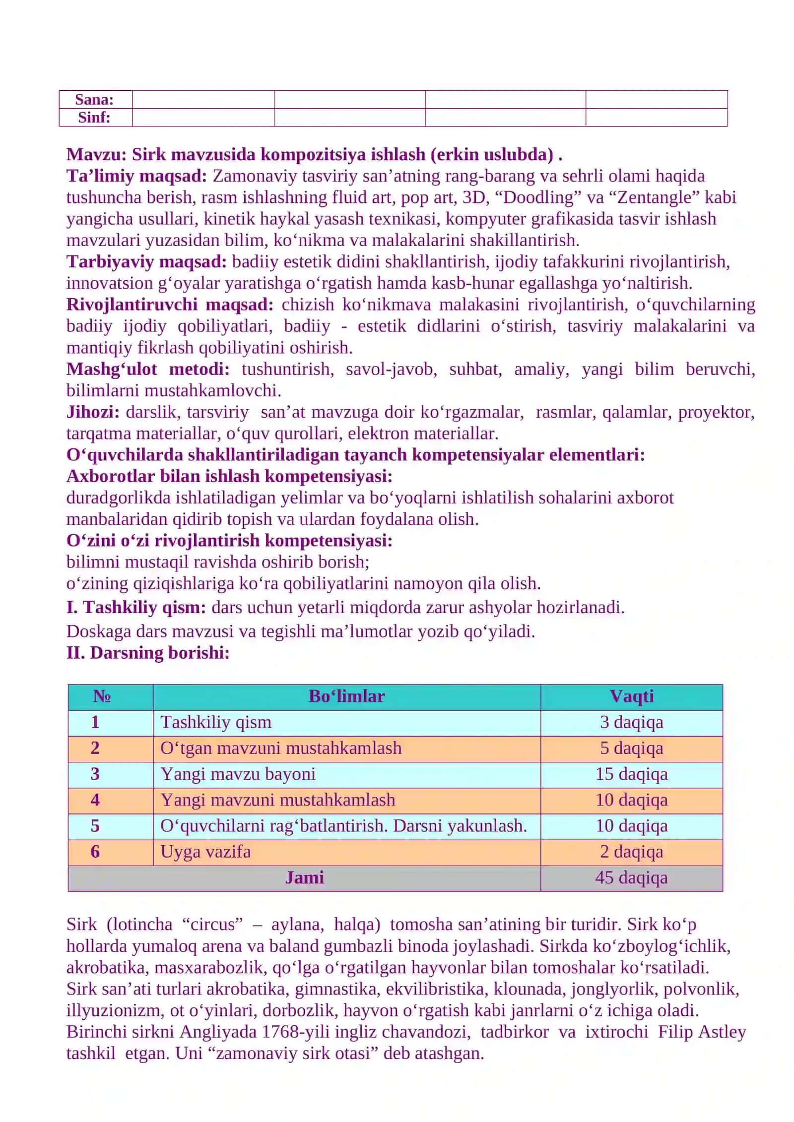 Tasviriy san’at fani III chorak dars ishlanmalari 3