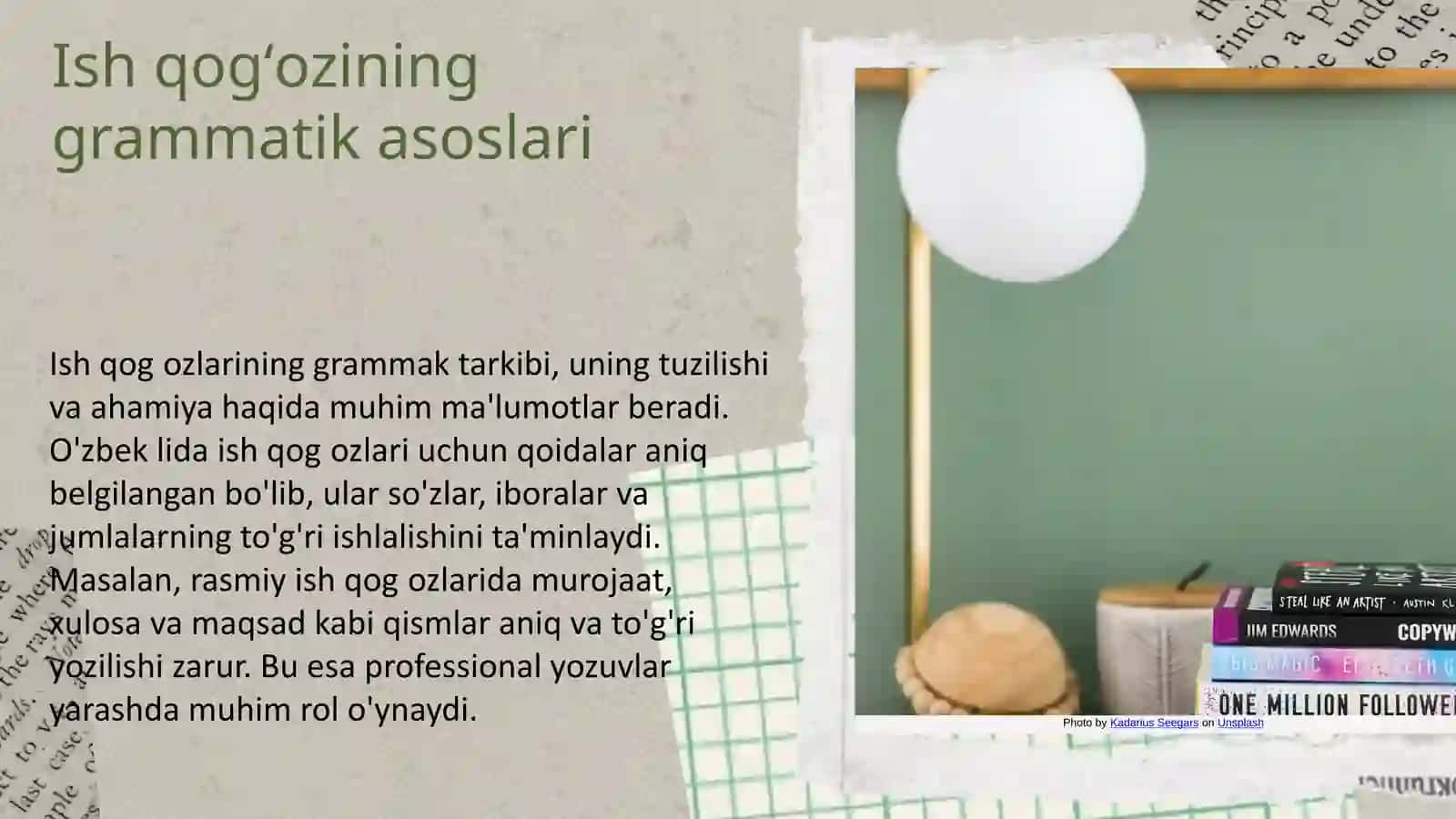 Ish qogʻozlarining grammatik tarkibi 3