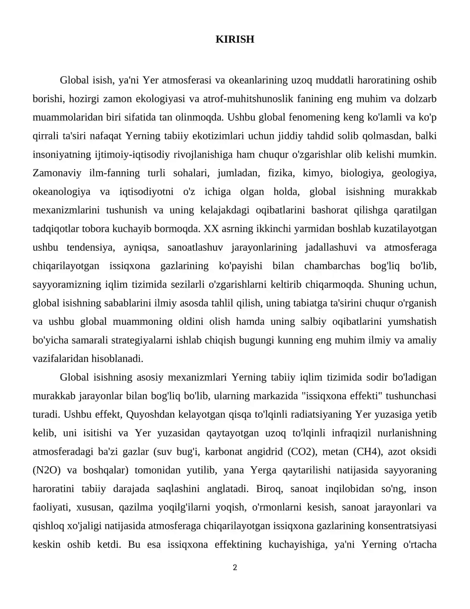 Global isish va uning tabiatga ta'siri (Ekologiya) 3