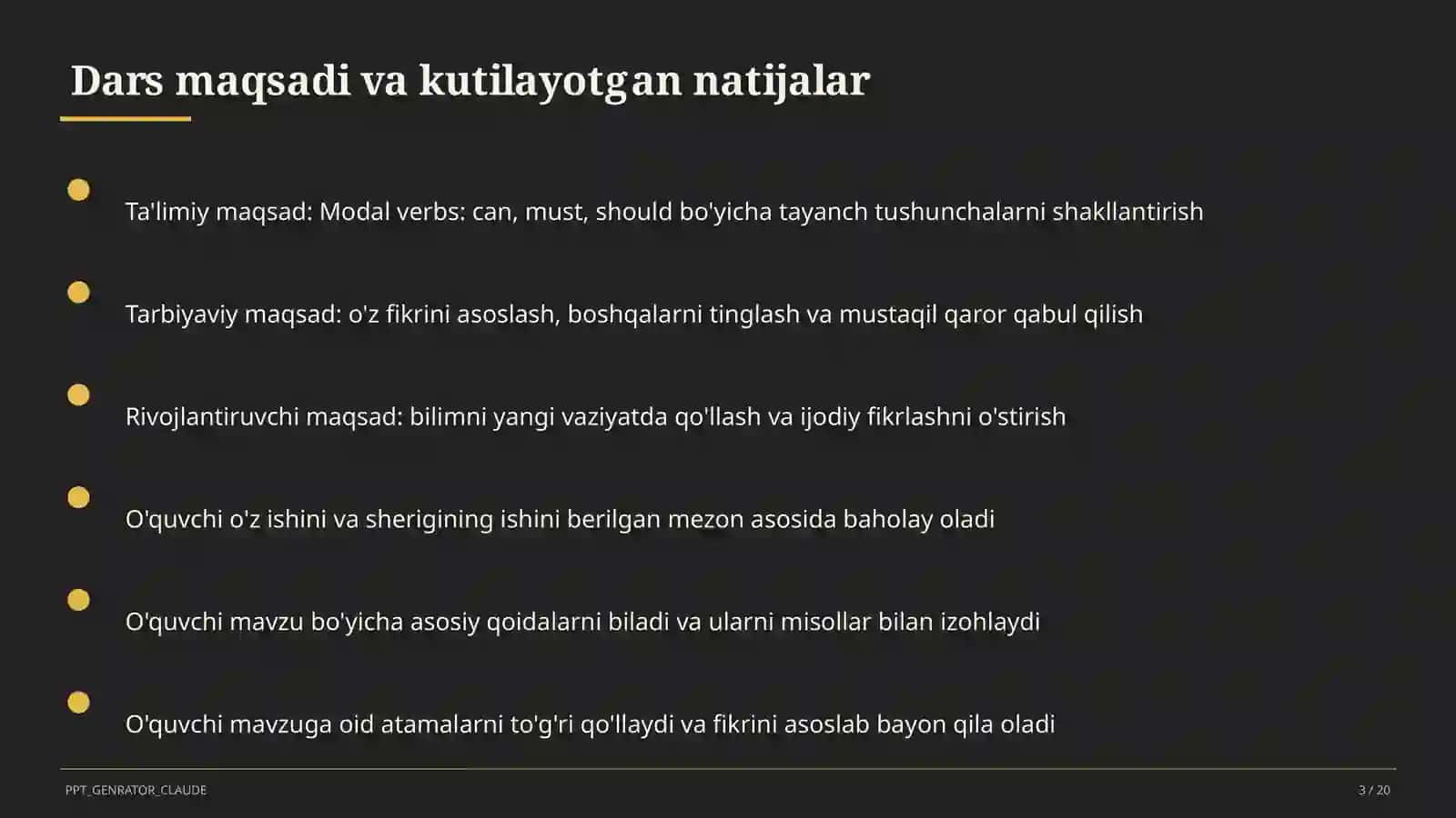 Modal verbs: can, must, should (7-sinf) 3