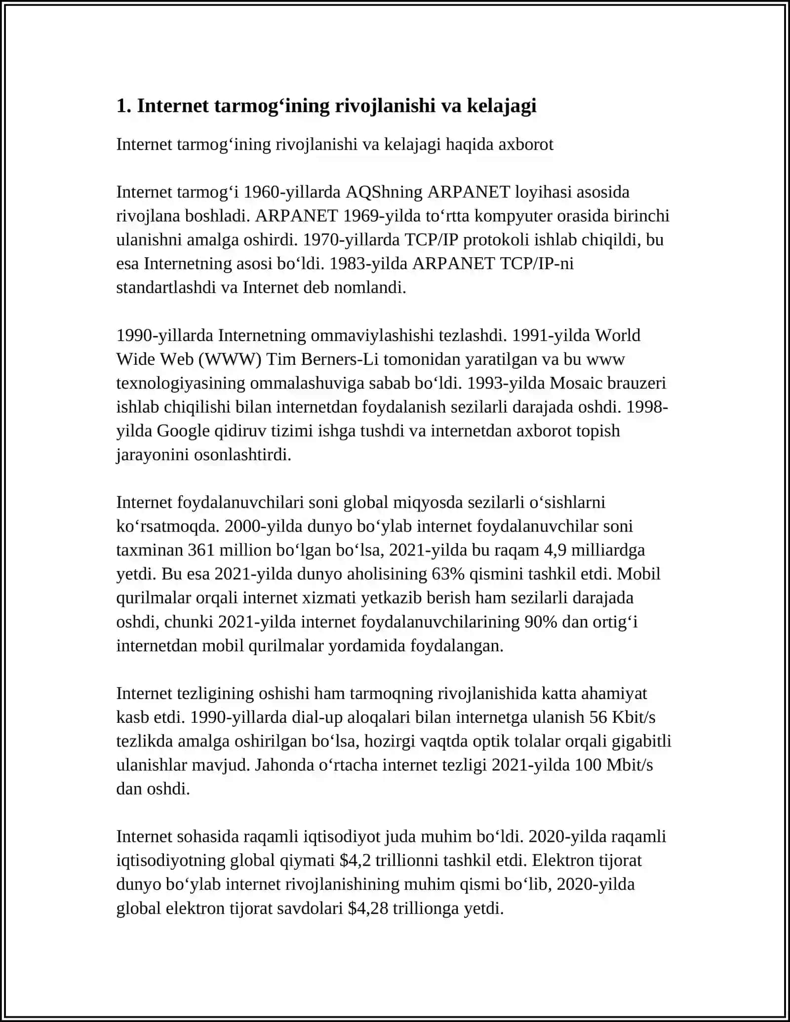 INTERNET TARMOGʻI VA SUNʼIY INTELLEKT VA ONLAYN BOZOR HAQIDA 3