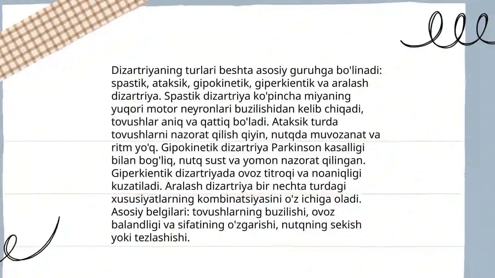 Dizartriyaning murakkab shakllarida logopedik ishlar 3