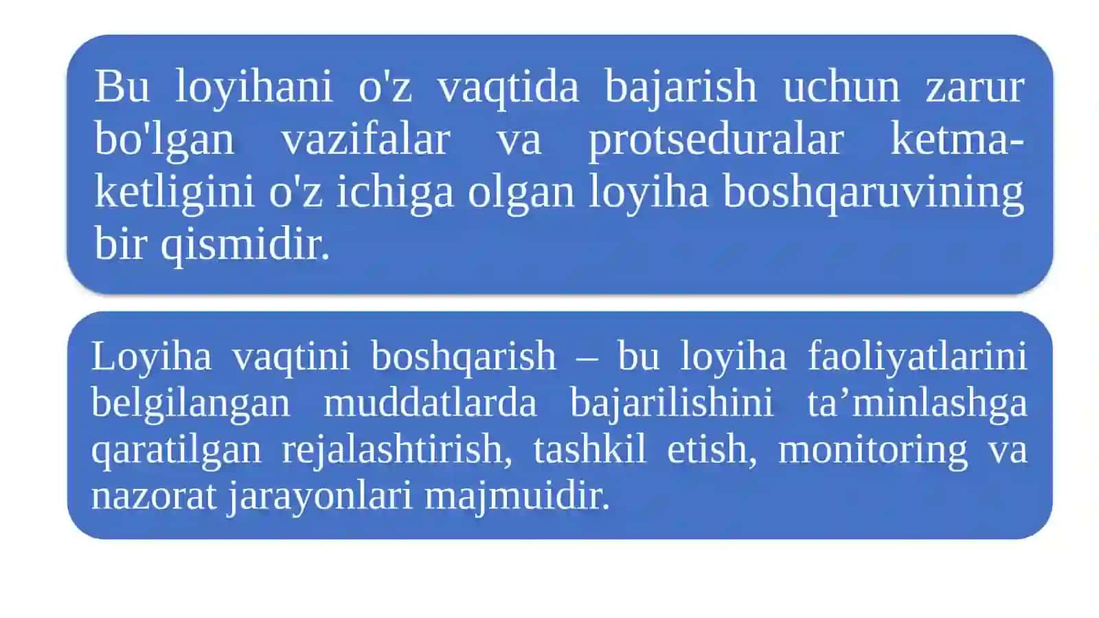 Biznes loyihaning davomiyligini boshqarish 3