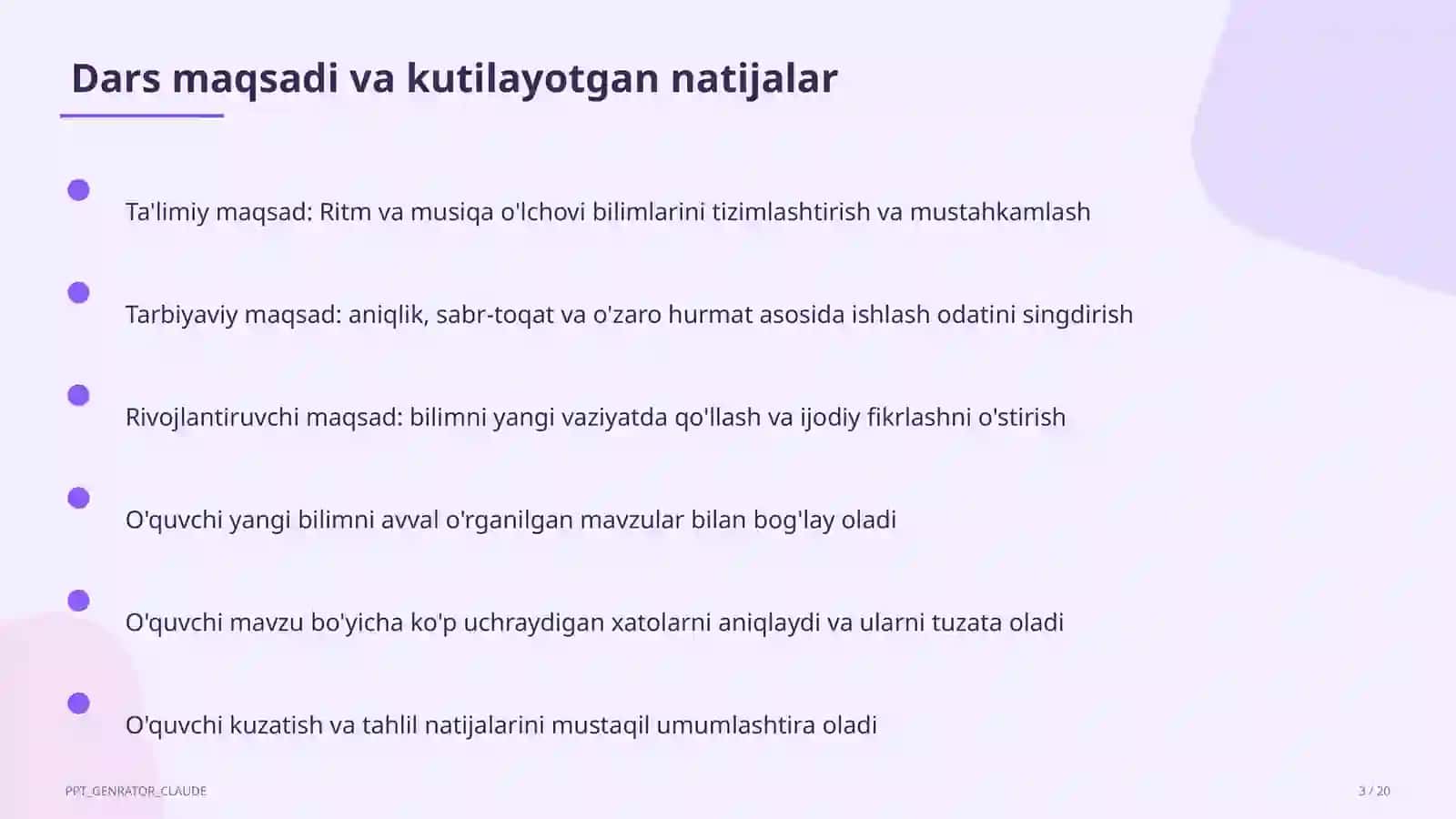 Ritm va musiqa o'lchovi (3-sinf) 3