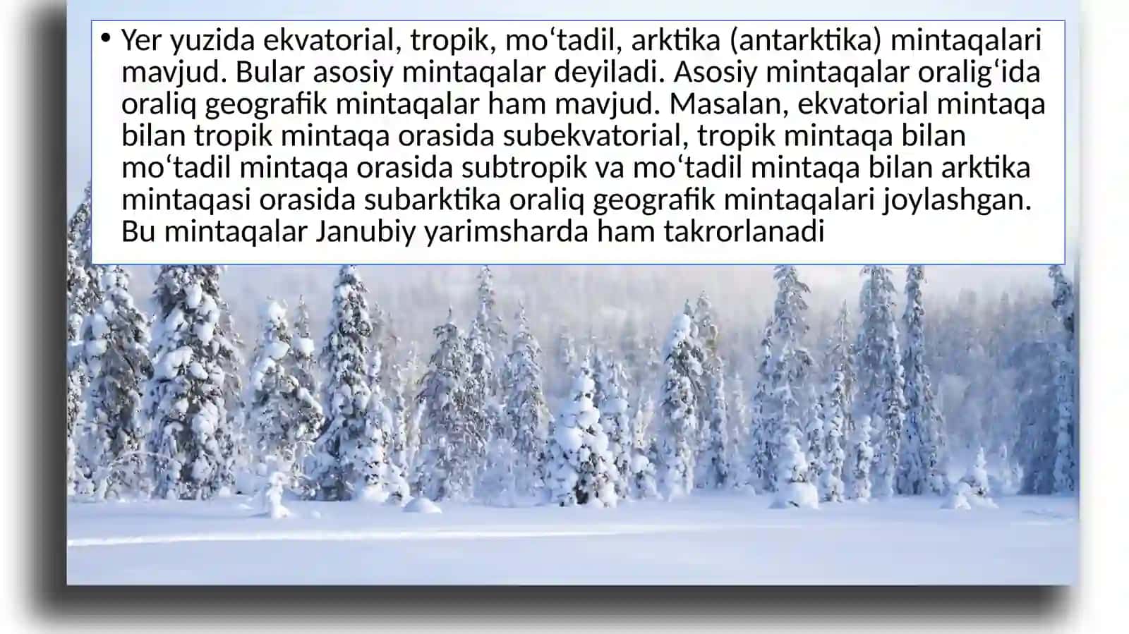 Geografik mintaqalar va tabiyat zonalari 5-sinflar uchun tayorlangan 3
