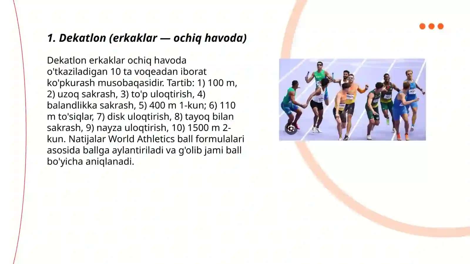 Yengil atletikada ko'pkurash turlari 3