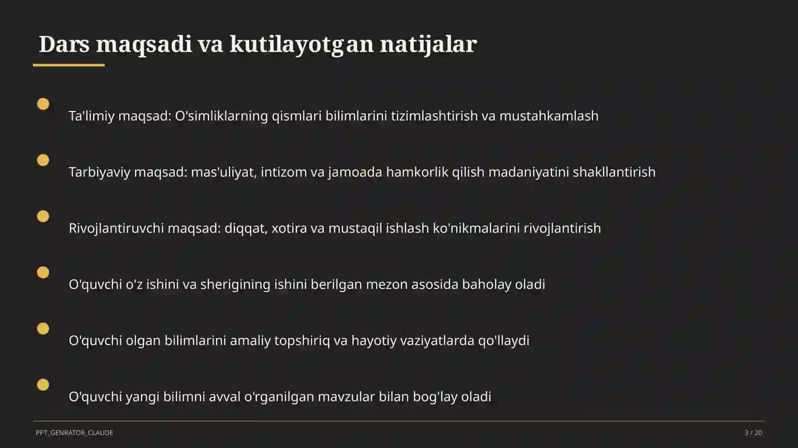 O'simliklarning qismlari (2-sinf) 3