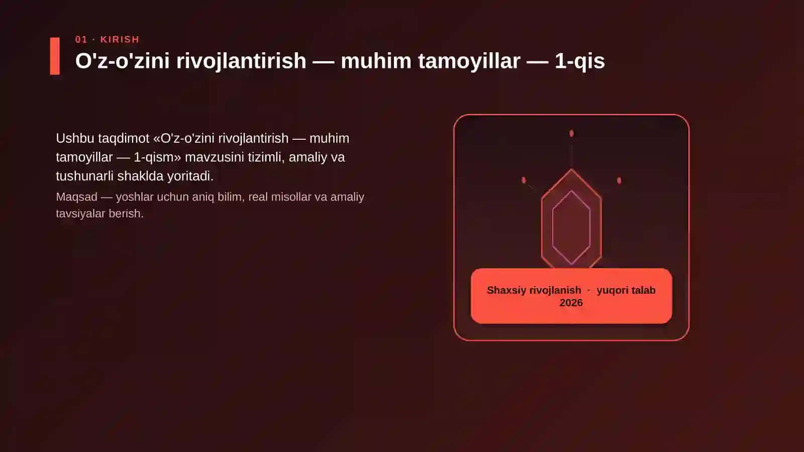 O'z-o'zini rivojlantirish — muhim tamoyillar — 1-qism 3