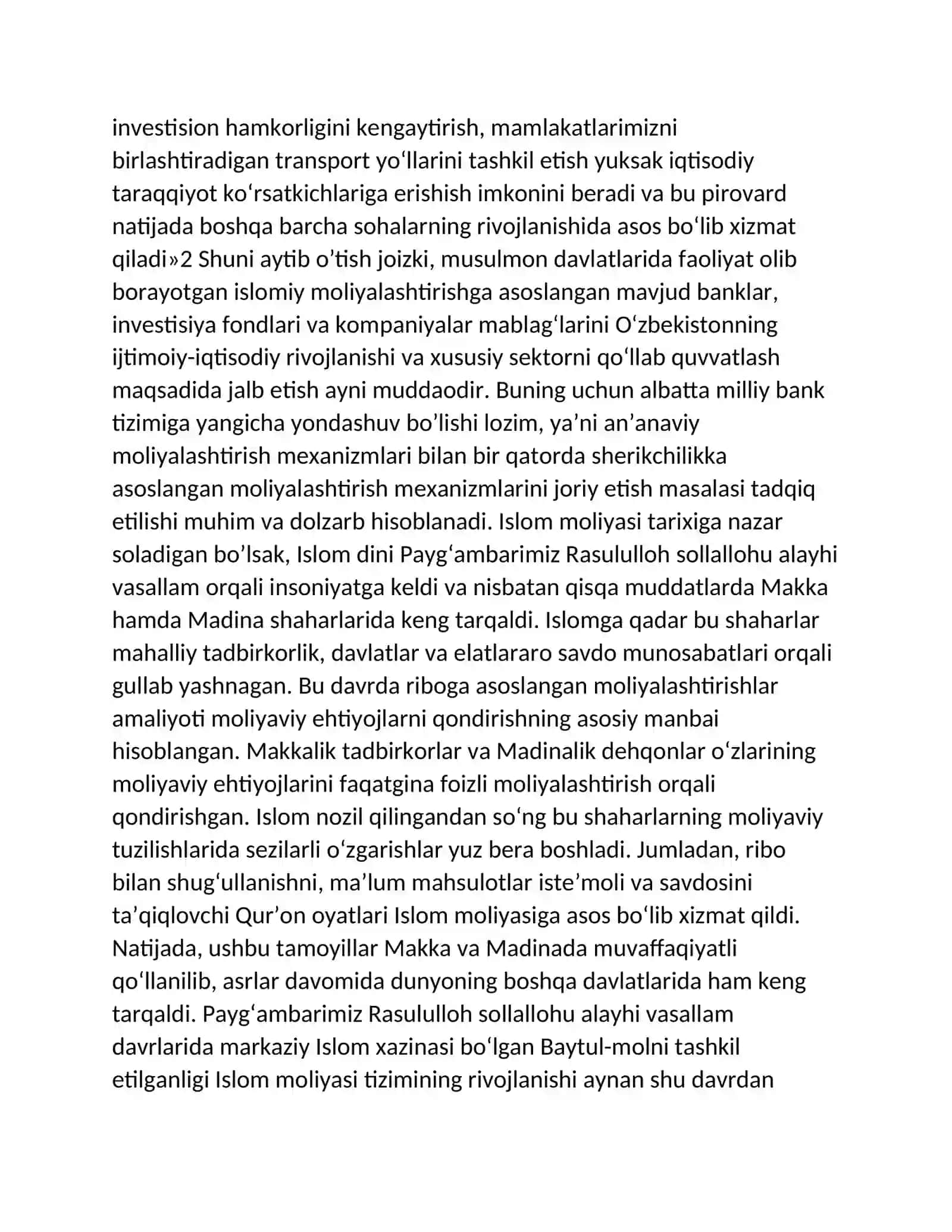 Islom moliyasining evolyutsiyasi 3