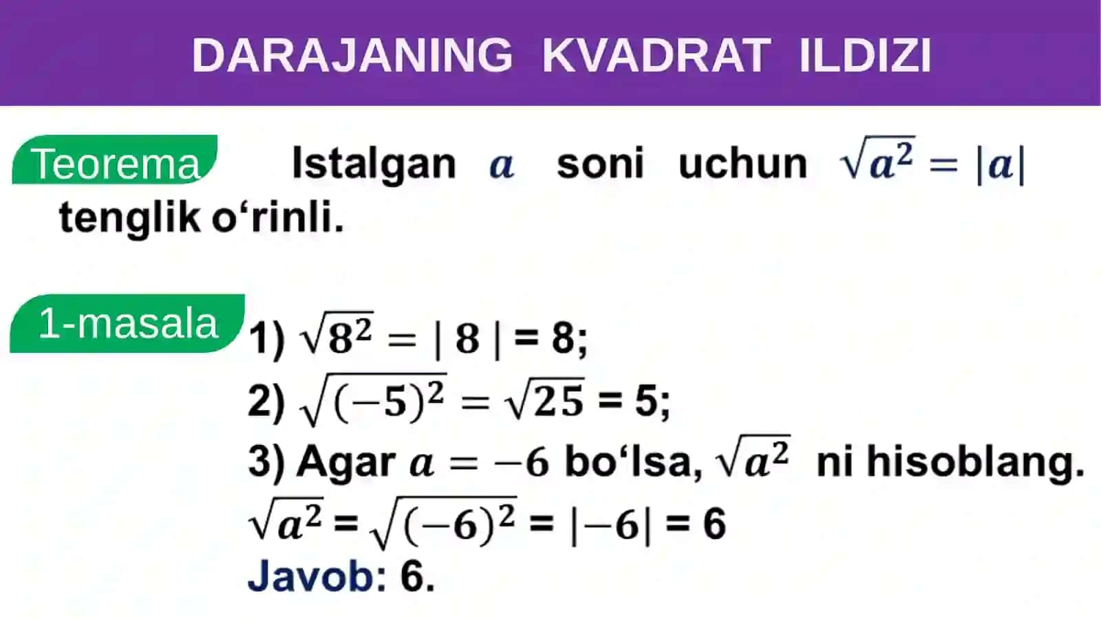 Naturalko‘rsatkichlidarajaningarifmetikildizivauningxossalari 3