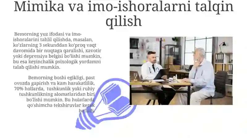 Bemorlar bilan og'zaki va og'zaki bo'lmagan muloqot ko'nikmalari 3