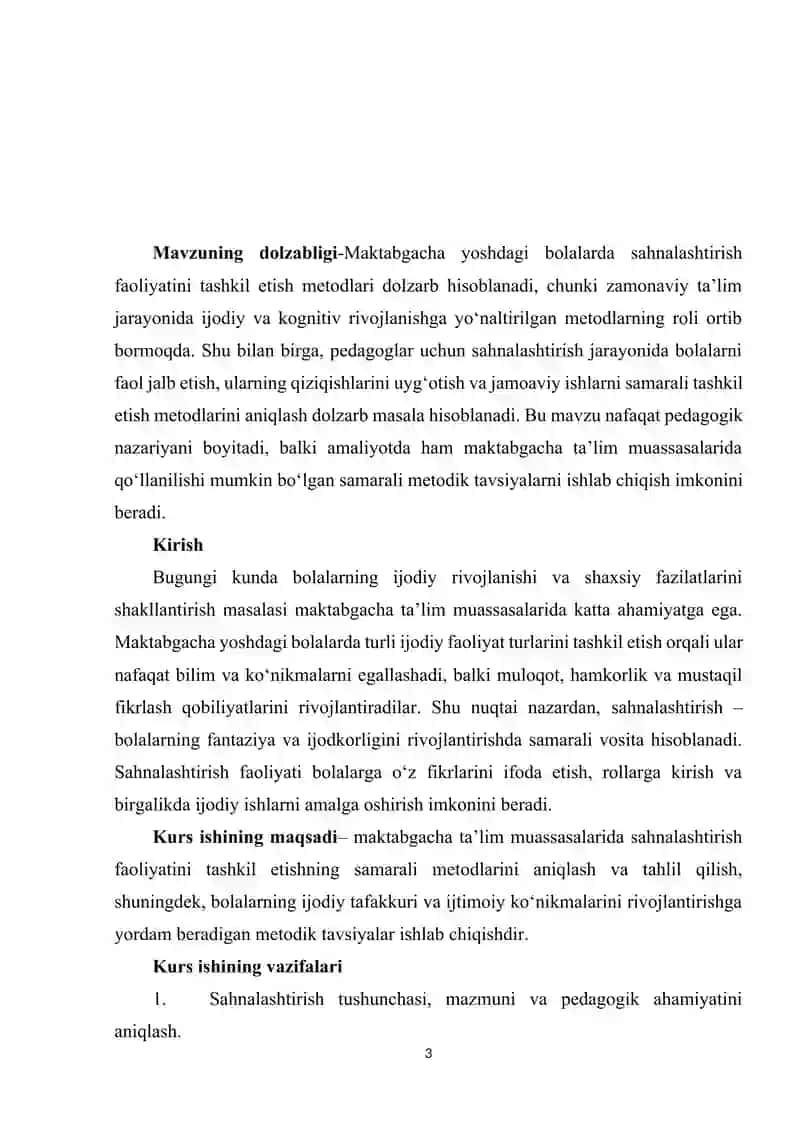 Maktabgacha ta'lim muassasasida sahnalashtirish faoliyatini tashkil etish metodlari 3