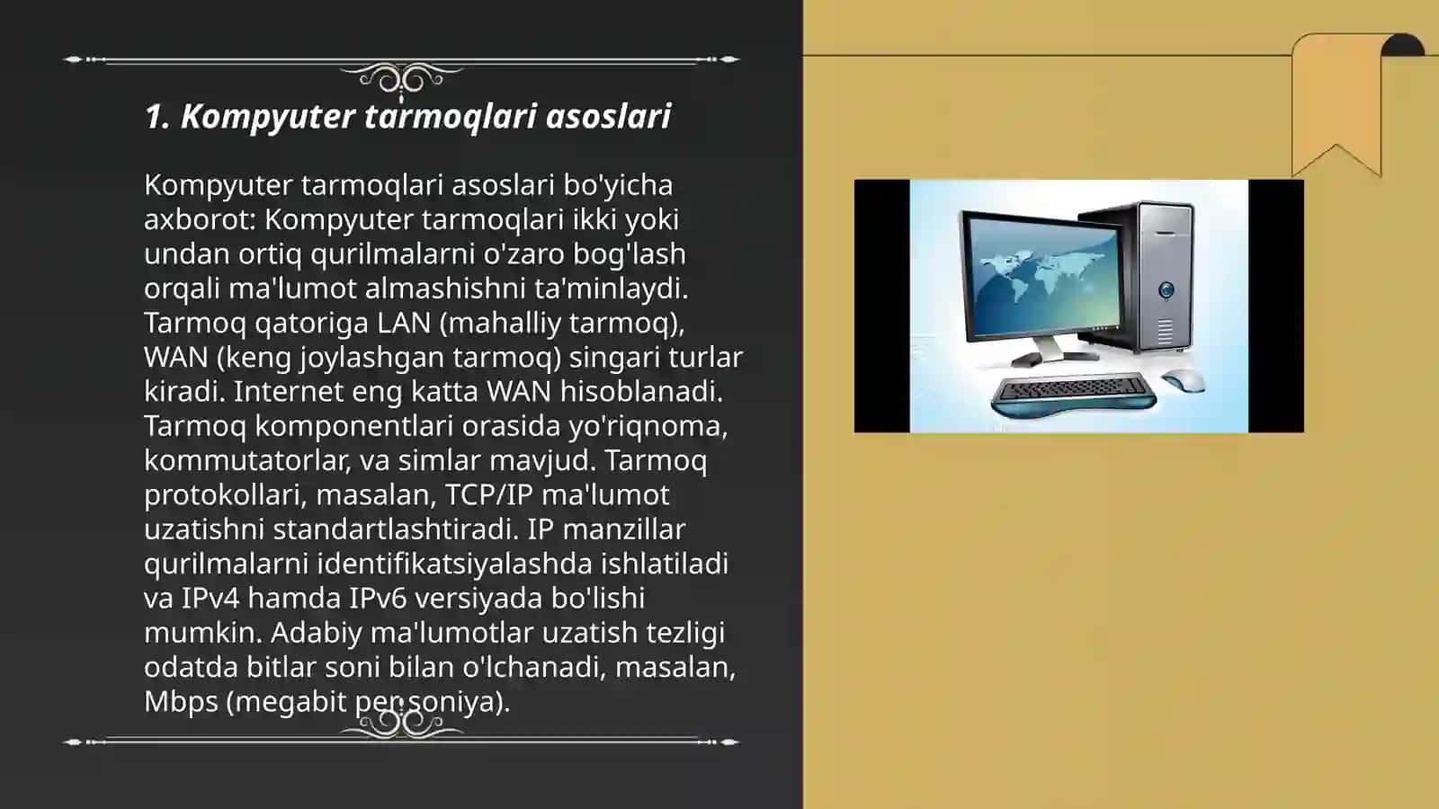 Kompyuter tarmoqlarning asosiy elementlari 3