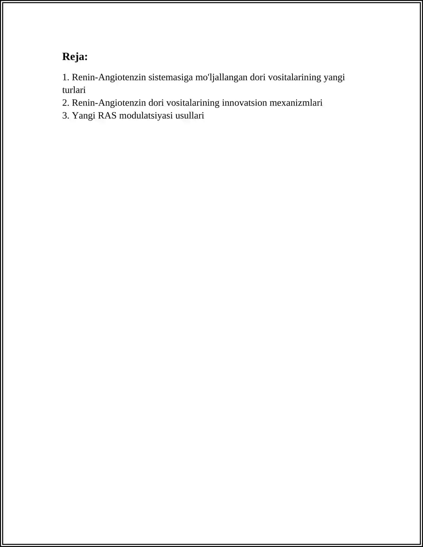 RENIN-ANGIOTENZIN SISTEMASIGA TA'SIR QILUVCHI YANGI DORI VOSITALAR 3