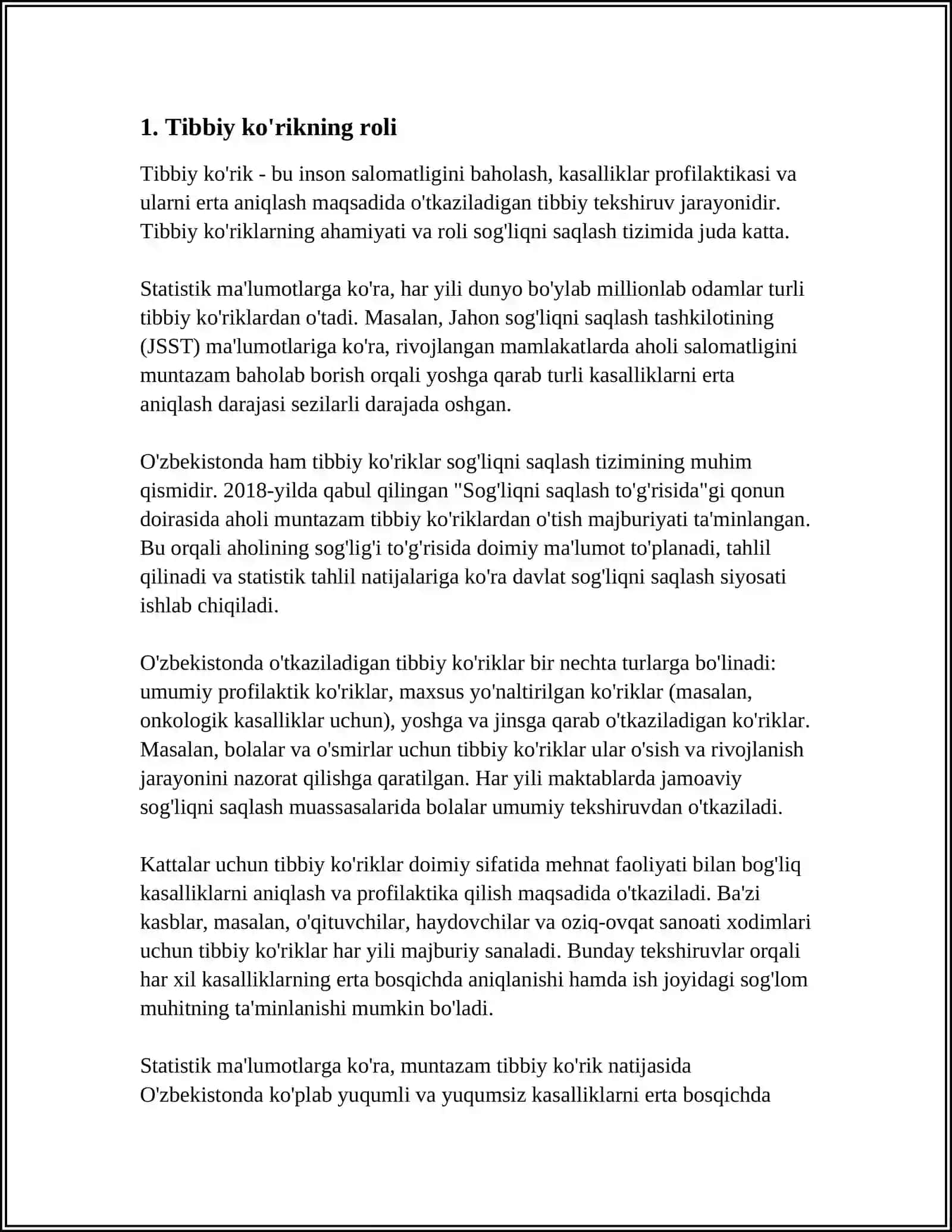 RIVOJLANISHIDA NUQSONI BO’LGAN BOLANI HAR TOMONLAMA O’RGANISH TIZIMIDA TIBBIY KO’RIK 3