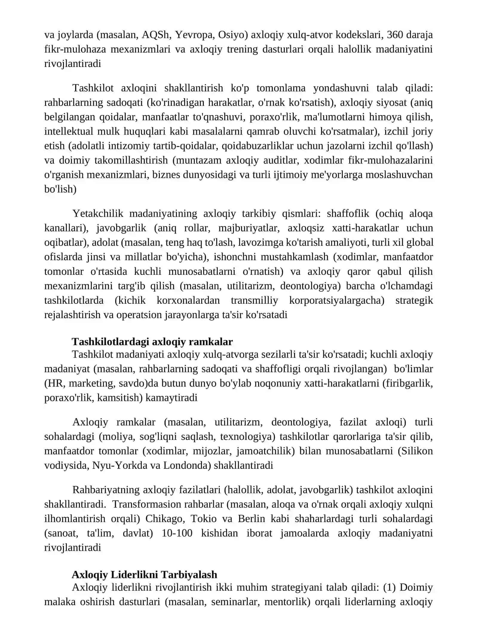 Tashkiliy madaniyat etikasi.Rahbar axloqiy madaniyatining tarkibiy qismlari 3