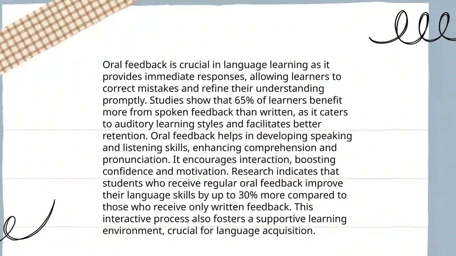 Oral feedback 3
