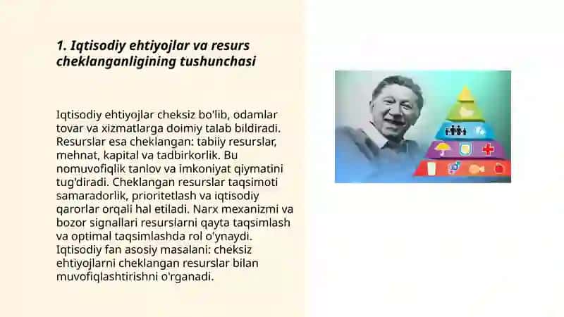 Iqtisodiy ehtiyojlar va resurslar cheklanganligi 3