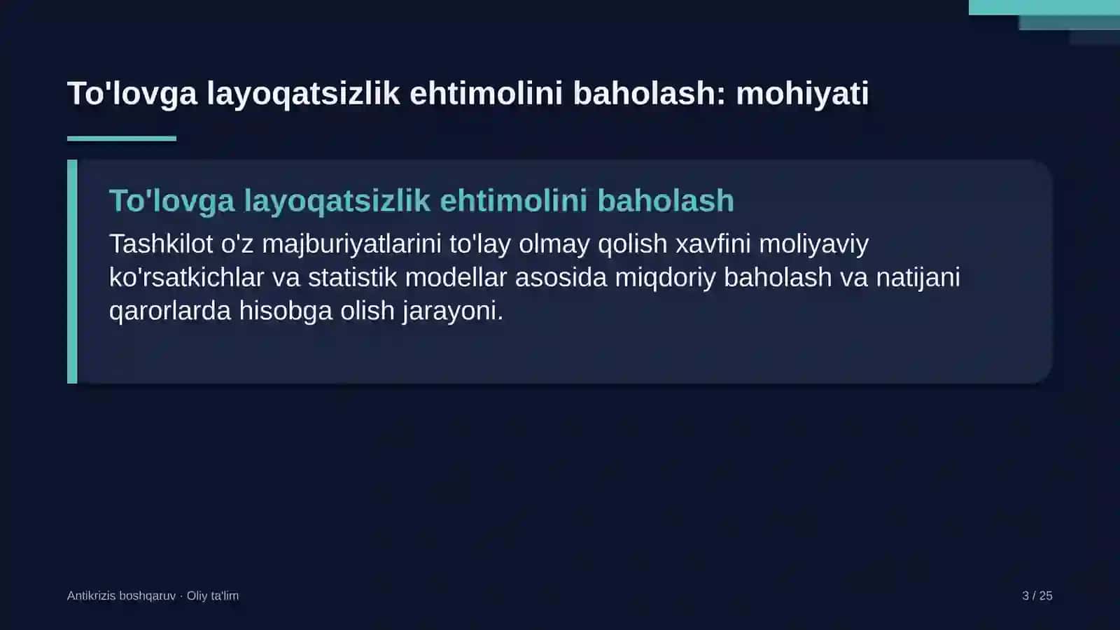 vazirliklarda to'lovga layoqatsizlik ehtimolini baholash 1047 3
