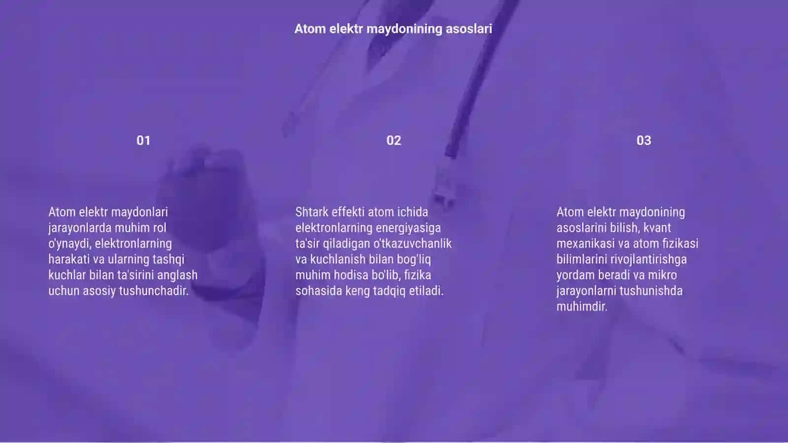 Atom elektr maydonining asoslari 3