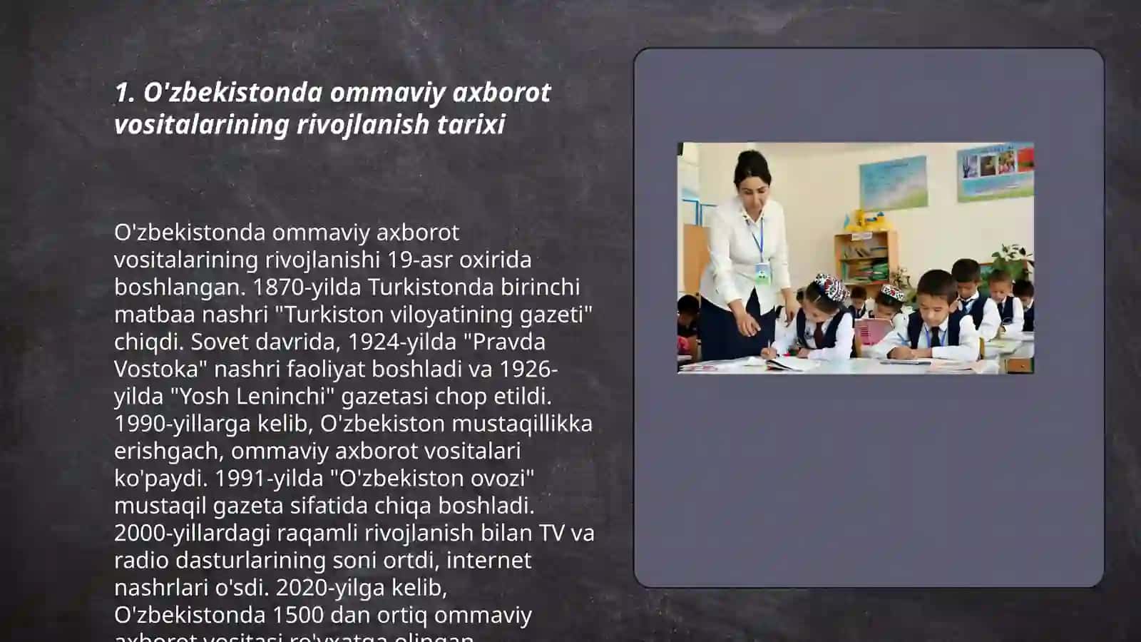 O'zbekistonda ommaviy axborot vositalarining rivojlanish tarixi 3