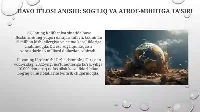 Respublikamiz va dunyodagi global ekologik muammolarining kelib chiqishi va oqibatlari 3