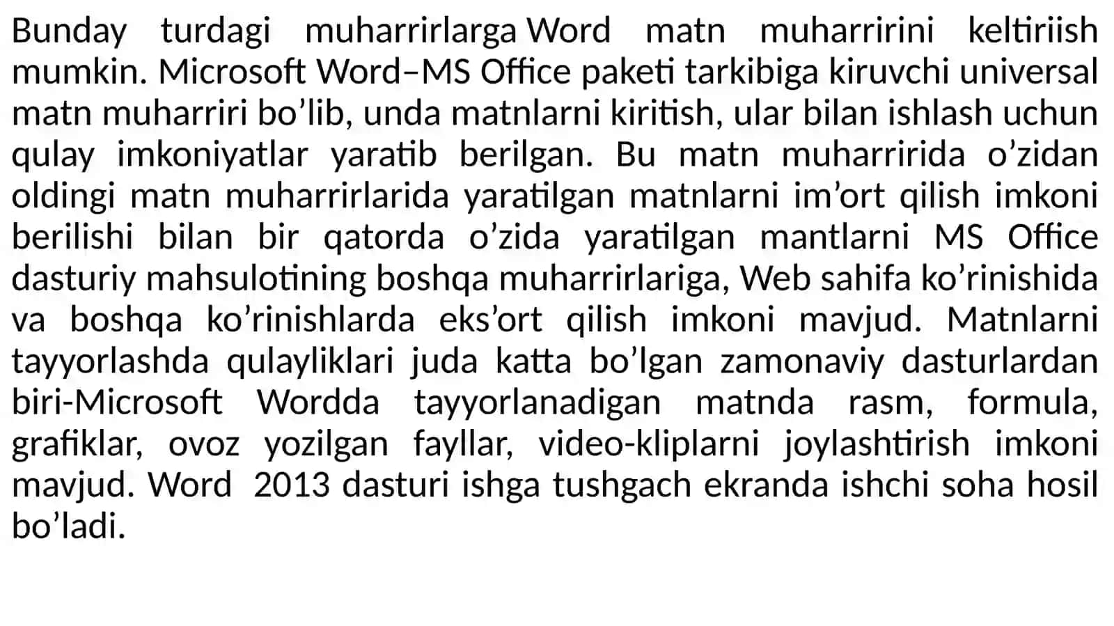 MATN AXBOROTLARINI QAYTA ISHLASH TEXNOLOGIYALARI 3