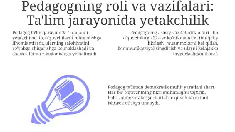 Ta'lim jarayonlarini tashkil etishga tarbiyachining o'rni va pedagogik mahorot 3