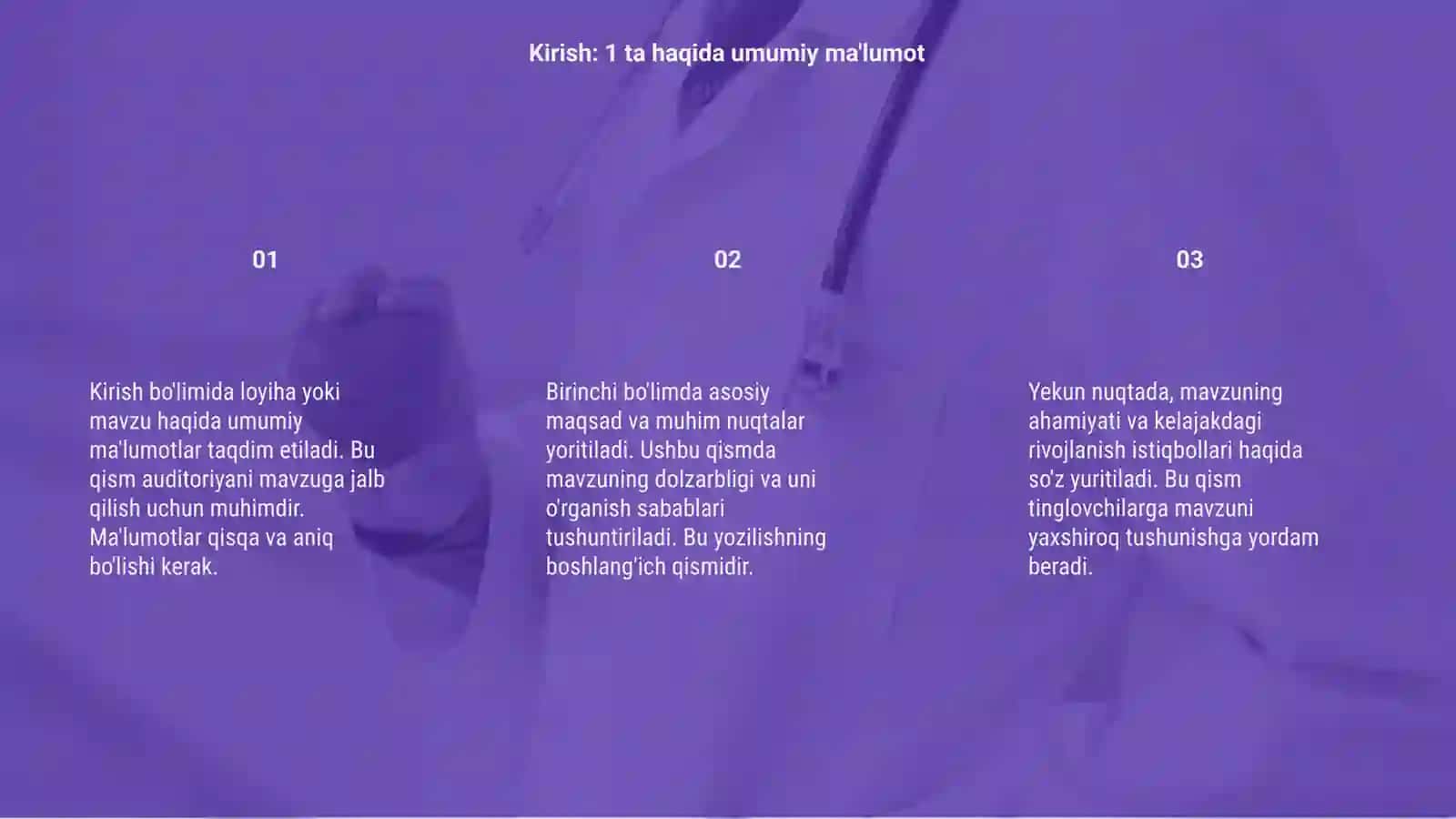 1.Kirish: 1 ta haqida umumiy ma'lumot 3