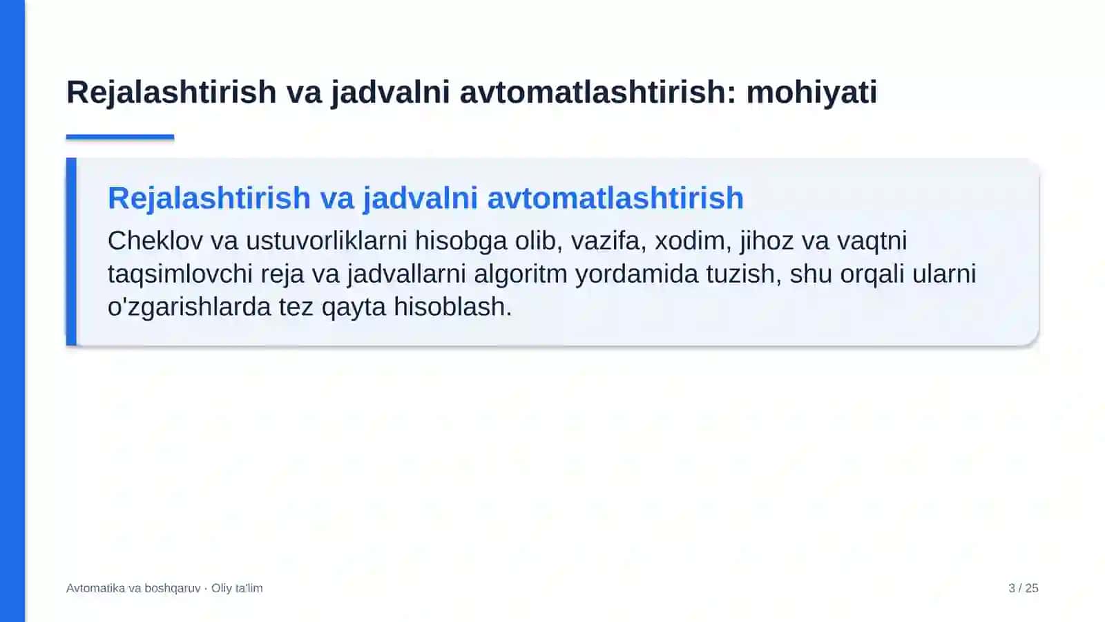 Klining kompaniyalarida rejalashtirish va jadval tuzishni avtomatlashtirish 3