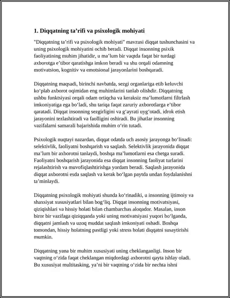 Diqqat turlari va diqqatning xususiyatlari 3