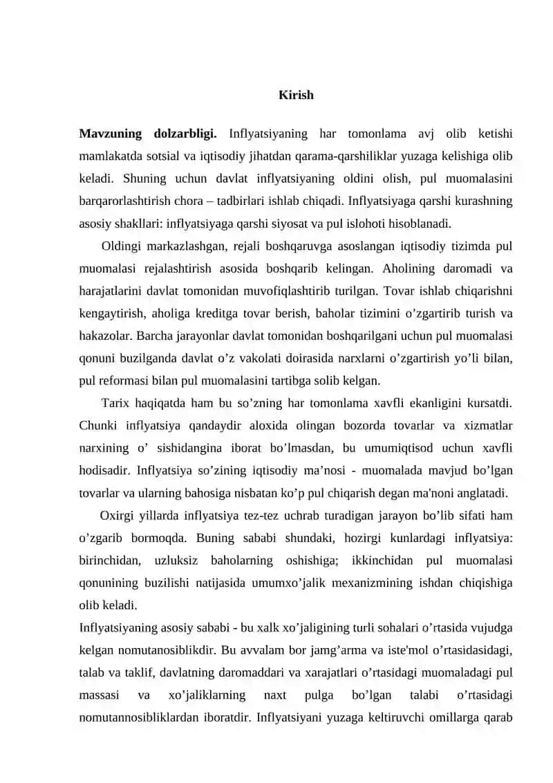 Inflatsiyaning iqtisodiy-ijtimoiy oqibatlari va uni jilovlash usullari 3
