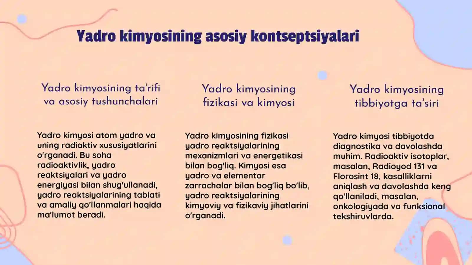 Yadro kimyosi tibbiyotdagi oʻrniga oid ilmiy ma'lumotlar 3
