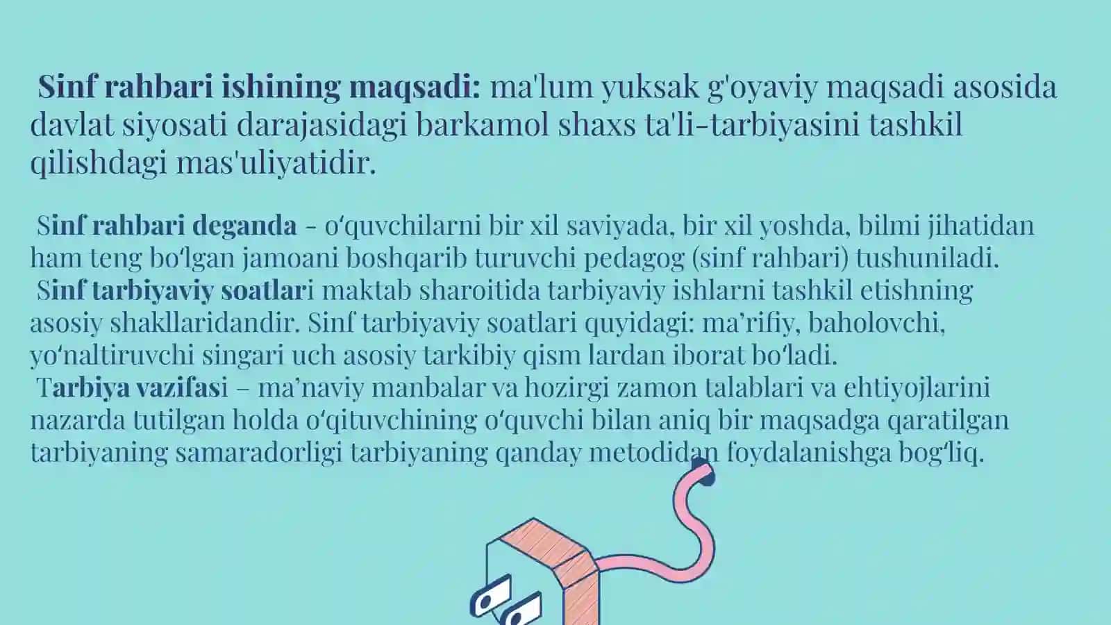 Sinf raxbarining tarbiyaviy ishi 3