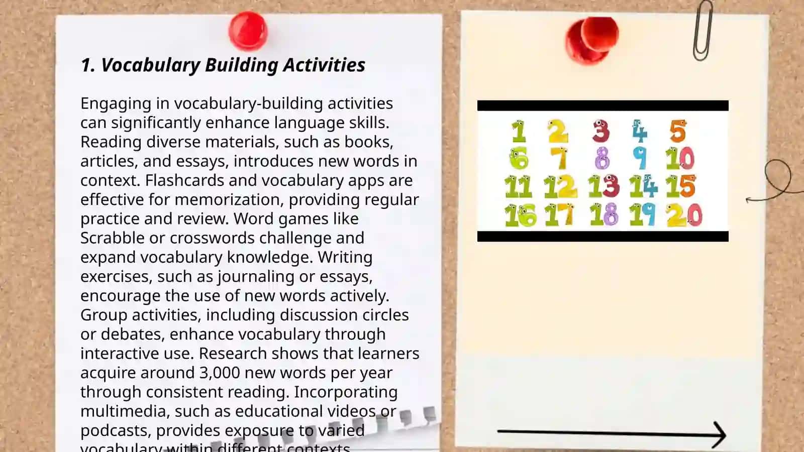 Planning Vocabulary Building Activities 3