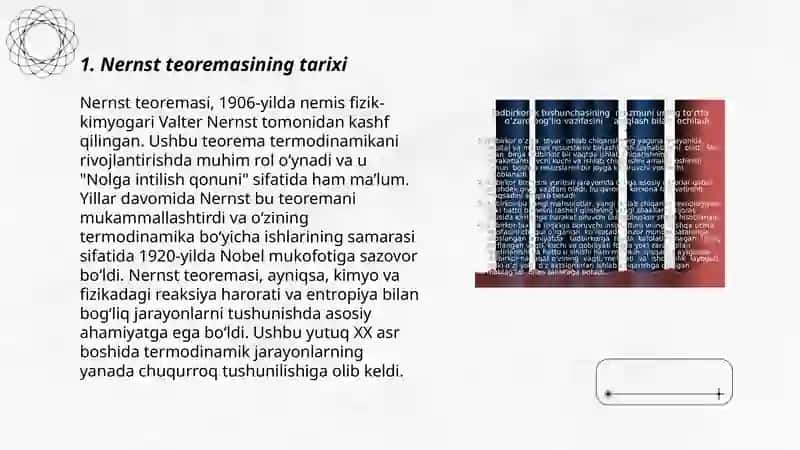 Nernst teoremasining mohiyati 3