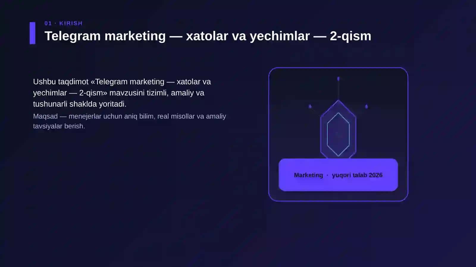 Telegram marketing — xatolar va yechimlar — 2-qism 3