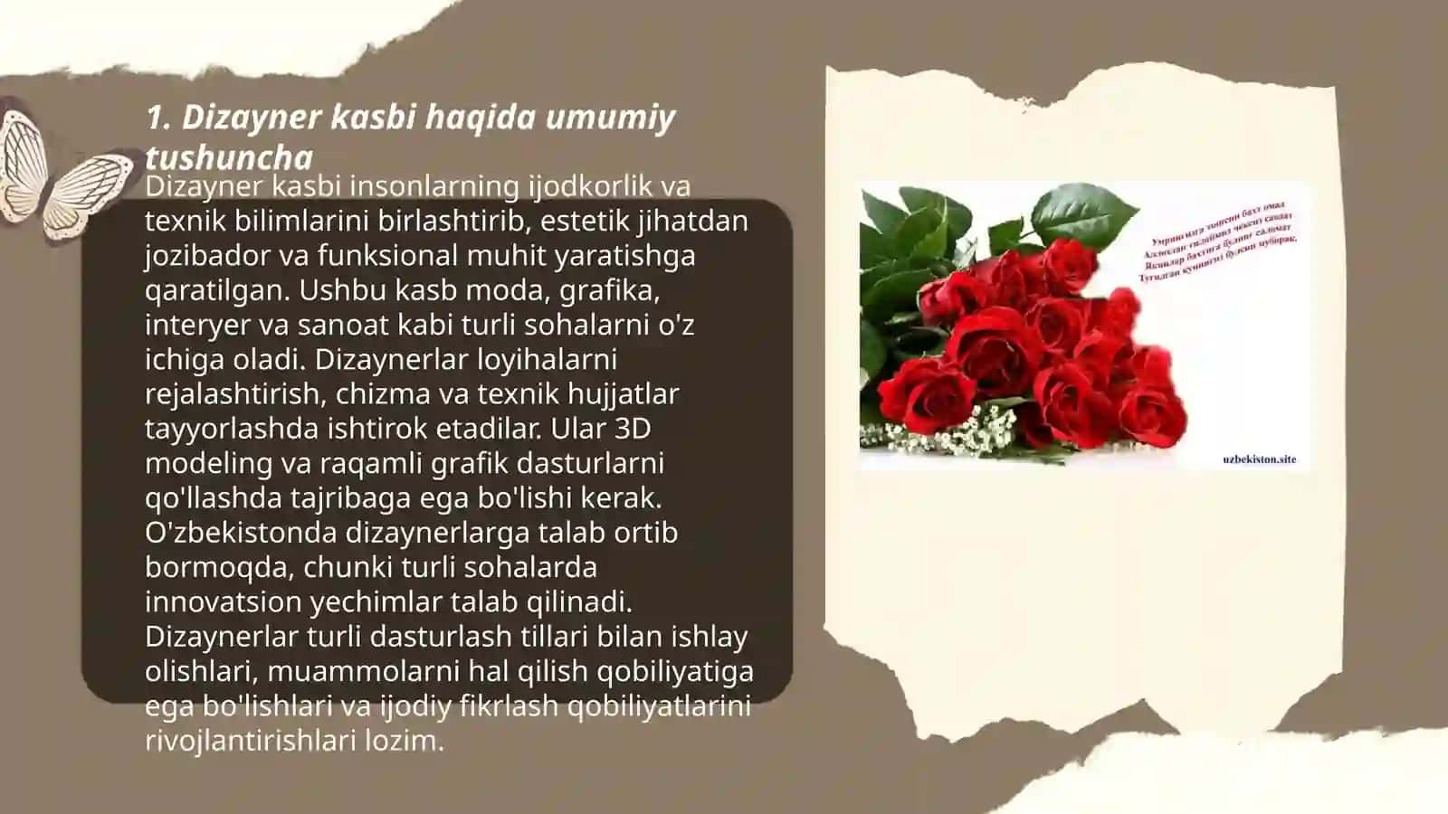 Dizayner kasbi. Dizayner kasbi haqida tushuncha. Bayram uchun 3D formatli tabriknoma yasash bosqichlari 3