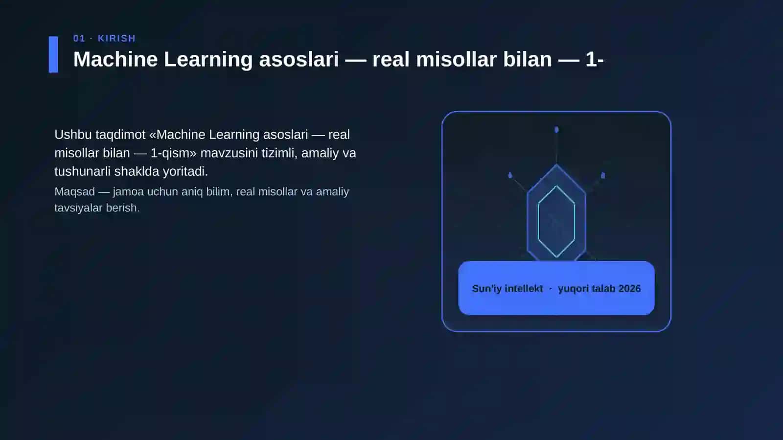 Machine Learning asoslari — real misollar bilan — 1-qism 3