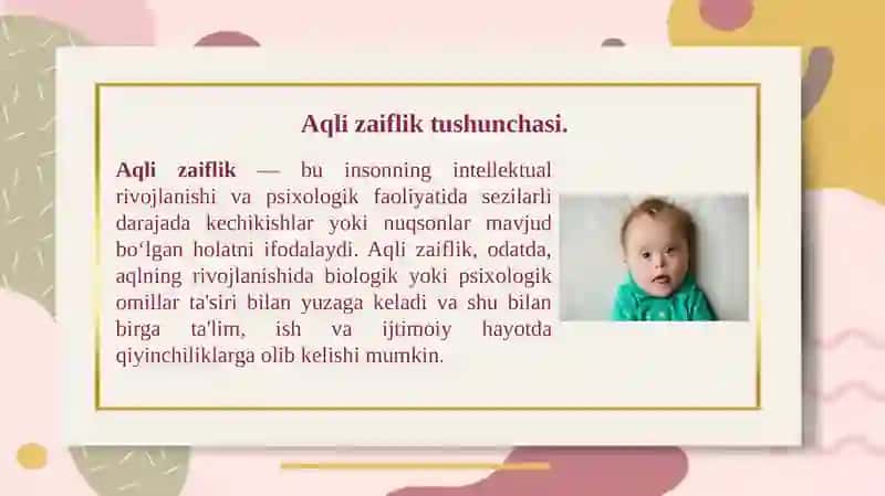 AQLI ZAIF BOLALAR MAVZUSI 3