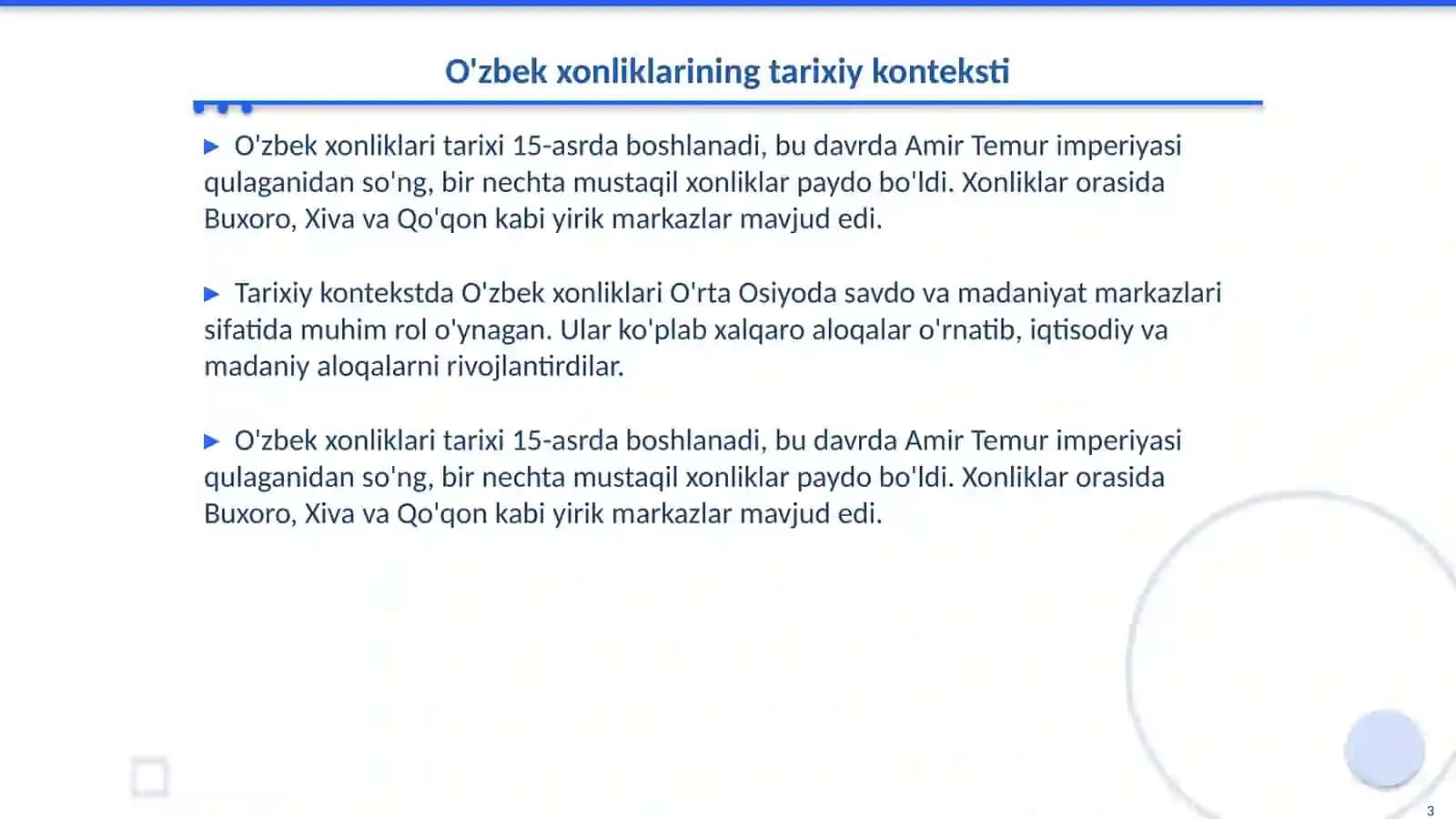 O'zbek xonliklarining ozaro munosabatlari va xalqaro savdo diplomatik aloqalari 3
