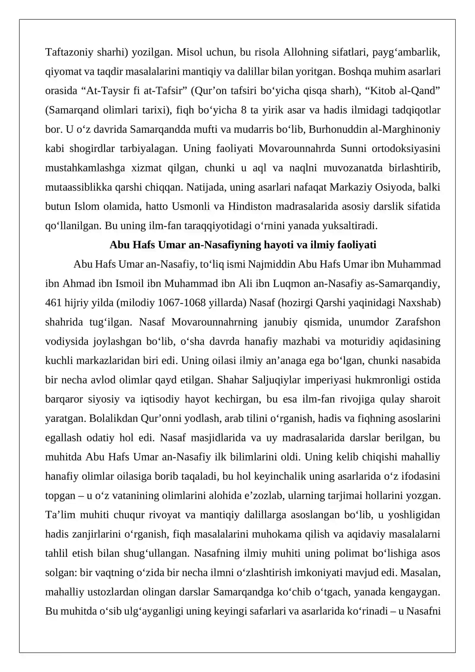 Abu Hafs Umar an-Nasafiy (1068-1142) 3
