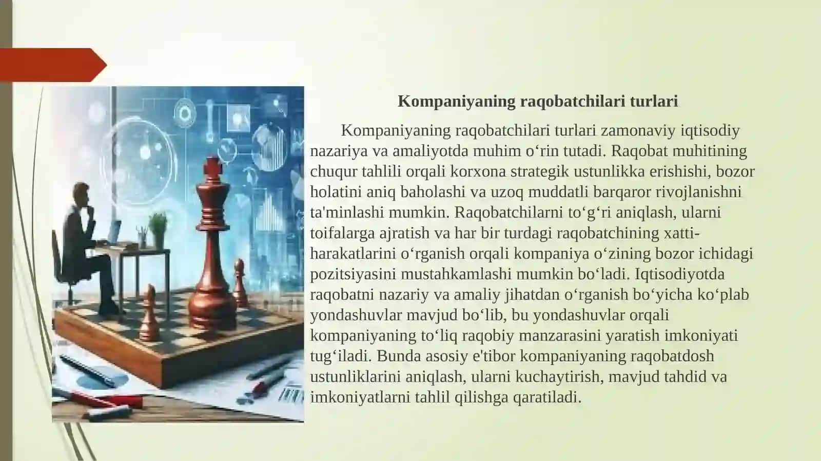 Raqabatchilarini aniqlash va swot tahlili, Bozor tahlili 3