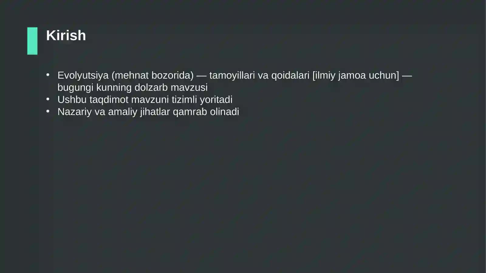 Evolyutsiya (mehnat bozorida) — tamoyillari va qoidalari [ilmiy jamoa uchun] 3